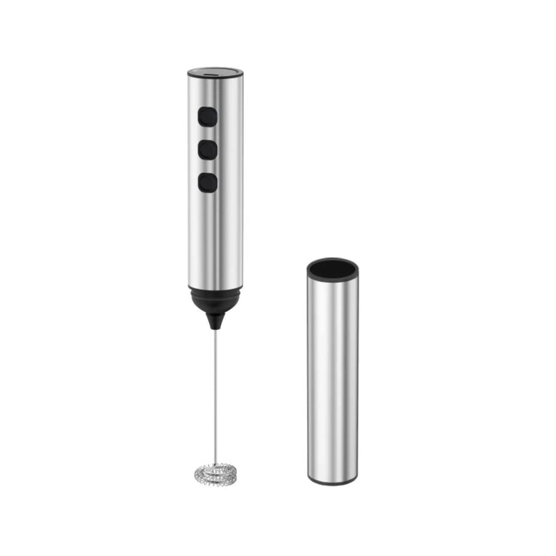 Misturador e Espumador de Leite Inox Recarregável USB – 3 Velocidades
