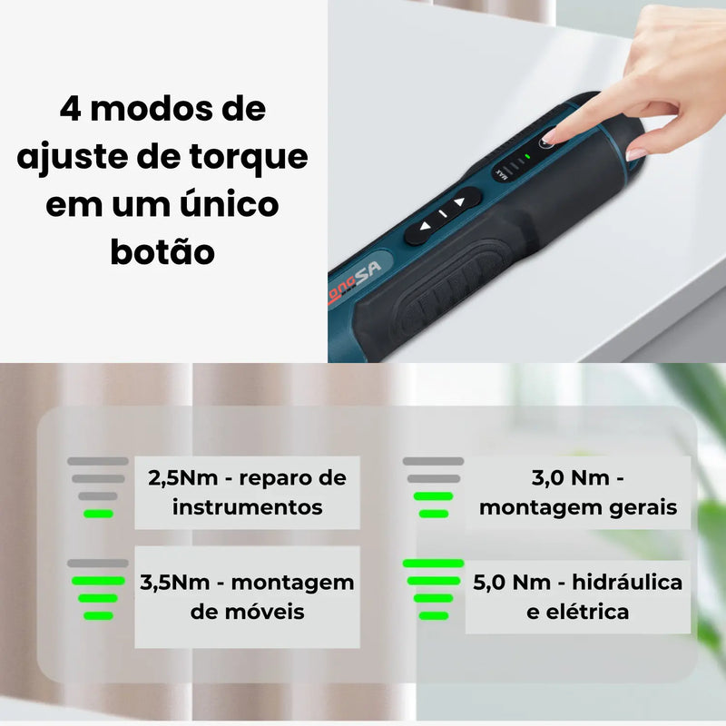 LongSA - Chave de Fenda Elétrica 3,6V - 105 peças - Loja-TopSpoT