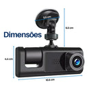Câmera Veicular 3 Lentes 1080p Visão Noturna Sensor G Kapbom
