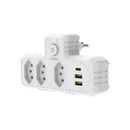 Adaptador Tomada 3 Pinos 10A Bivolt: 3 Saídas + 2 USB + 1 Tipo C