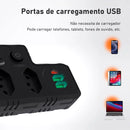 Adaptador Tomada 3 Pinos 10A Bivolt: 3 Saídas + 2 USB + 1 Tipo C