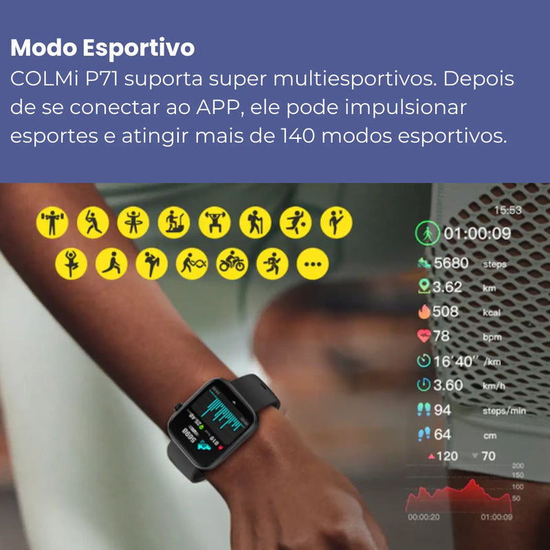 Smartwatch COLMi P71-Bluetooth 5.1-IP68-230mah - Loja-TopSpoT
