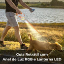 Guia Retrátil 5m para Cães até 35kg com Lanterna LED e RGB