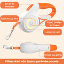 Guia Retrátil 5m para Cães até 35kg com Lanterna LED e RGB