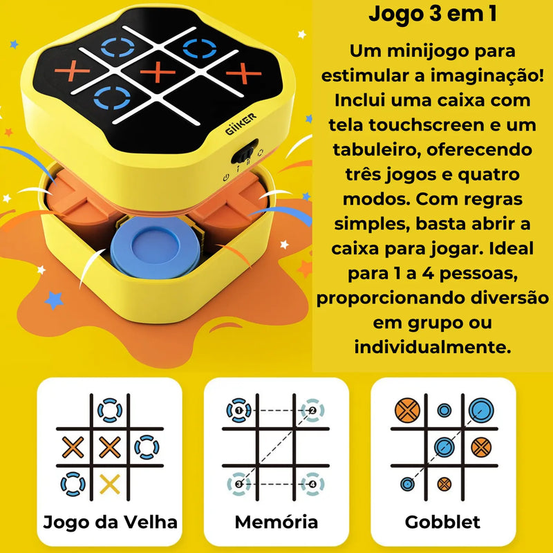 Tic-Tac-Toe Bolt - Jogo da Velha + Jogo da Memória + Gobblet - Loja-TopSpoT